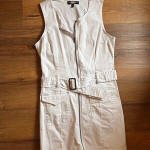 Rewash Cream Sleeveless Dress